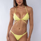 TOP TRIÁNGULO + MINI TANGA AMARILLO