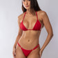 TOP TRIÁNGULO + MINI TANGA REGULABLE ROJO