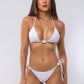 TOP TRIÁNGULO + TANGA SARA MIÇANGA LAZO BLANCO