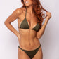 TOP TRIÁNGULO + BRASILEÑA MAITÊ REGULABLE SHINE VERDE MILITAR