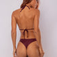 TOP TRIÁNGULO + TANGA ASA SHINE CIRUELA