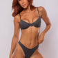 TOP CON ARO + TANGA ASA DELTA LUNARES NEGRO