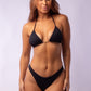 TOP TRIÁNGULO METAL+ TANGA ASA DELTA COLMENA NEGRO