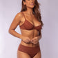 TOP CON ARO + HOT PANT COLMENA MARRÓN