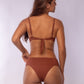 TOP CON ARO + HOT PANT COLMENA MARRÓN