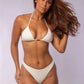 TOP TRIÁNGULO METAL + TANGA ASA DELTA COLMENA OFF-WHITE