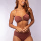 TOP RELLENO METAL + HOTPANT MARRÓN