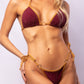 TOP TRIÁNGULO METAL + TANGA LAZO LUREX BORDO