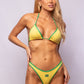TOP TRIÁNGULO  + ASA DELTA BORDADO AMARILLO CON VERDE