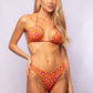 TOP TRIÁNGULO + ASA DELTA LEOPARDO NARANJA