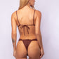 TOP TRIÁNGULO INVERTIDO + TANGA CORTINA MARRON