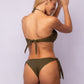 TOP RELLENO METAL + BRASILEÑA LAZO COLMENA VERDE MILITAR
