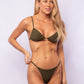 TOP TRIÁNGULO INVERTIDO + TANGA REGULABLE COLMENA VERDE MILITAR
