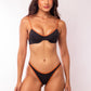 TOP CON ARO + TANGA ASA DELTA NEGRO CON MARRÓN