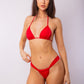 TOP TRIÁNGULO + TANGA CORTINA ROJO