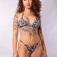 TOP TRIÁNGULO + TANGA REGULABLE CEBRA BLACK